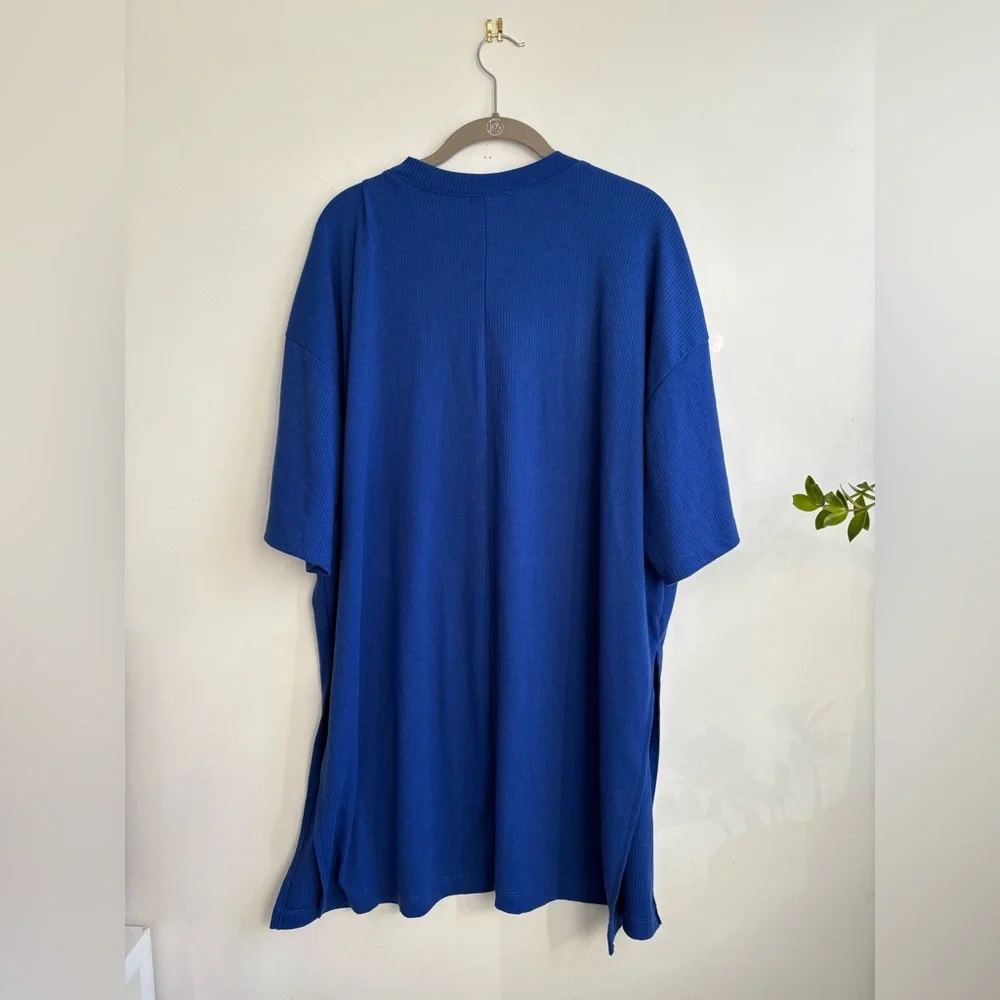 Dressed in LALA - Lex Ribbed Playsuit in Royal Blue - Picture 4 of 5